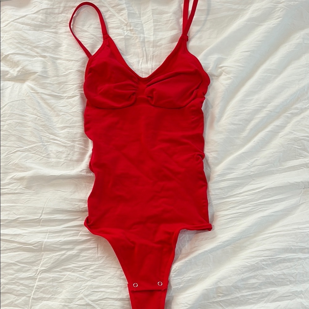 Red Bodysuit with Adjustable Straps